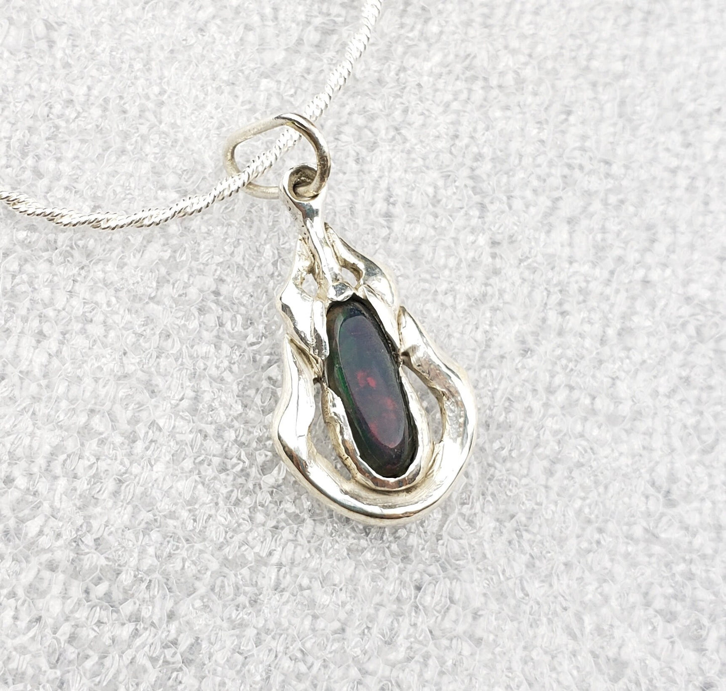 black opal fire pendant