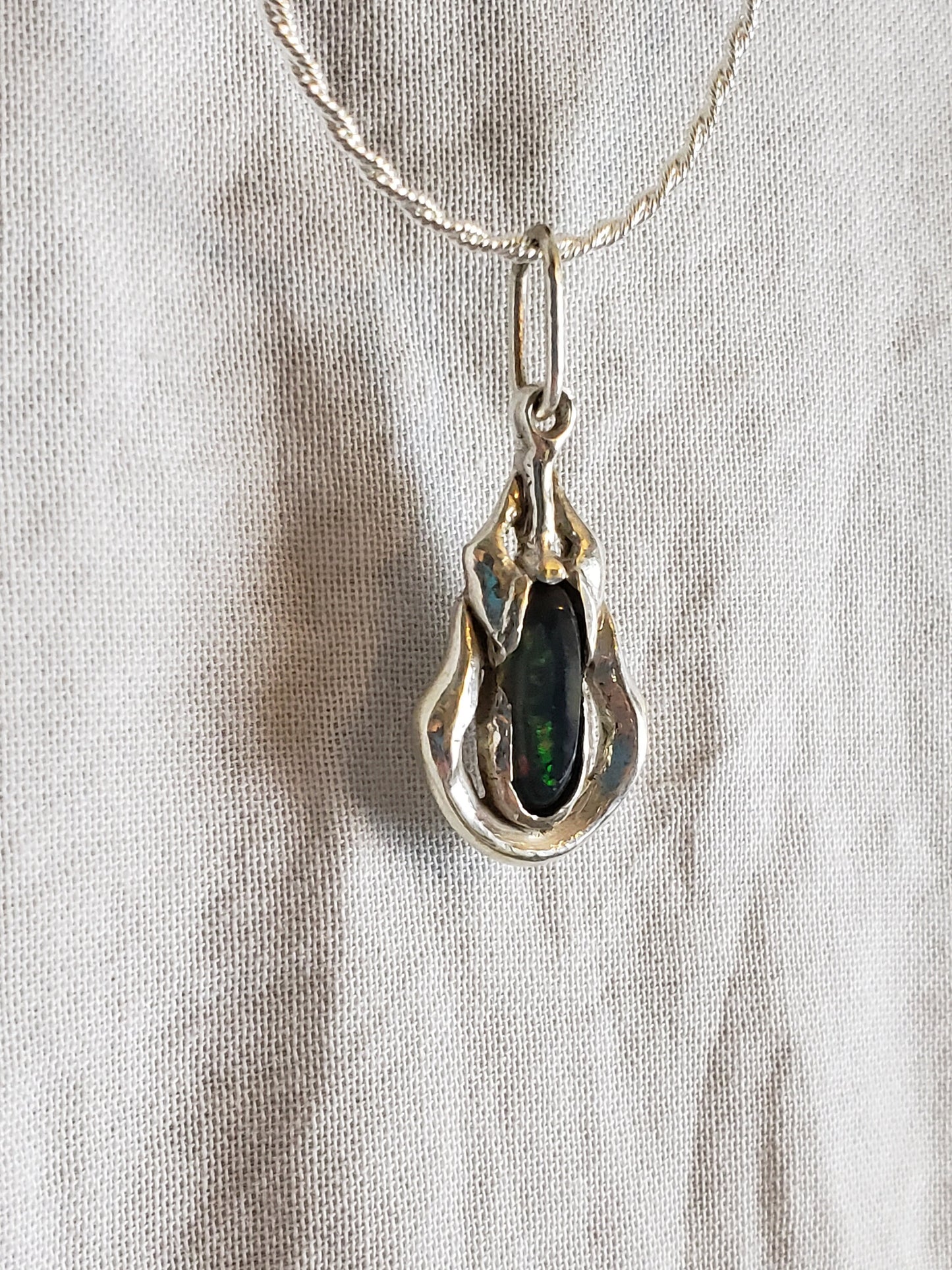 black opal fire pendant