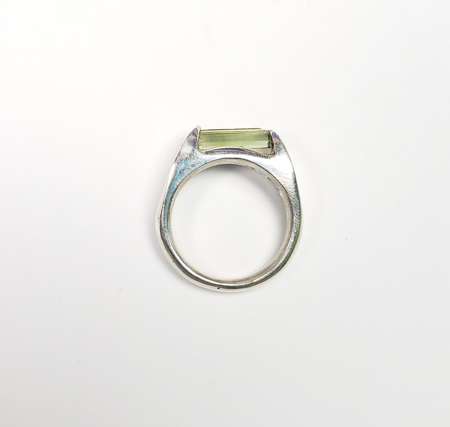 Raw tourmaline crystal ring