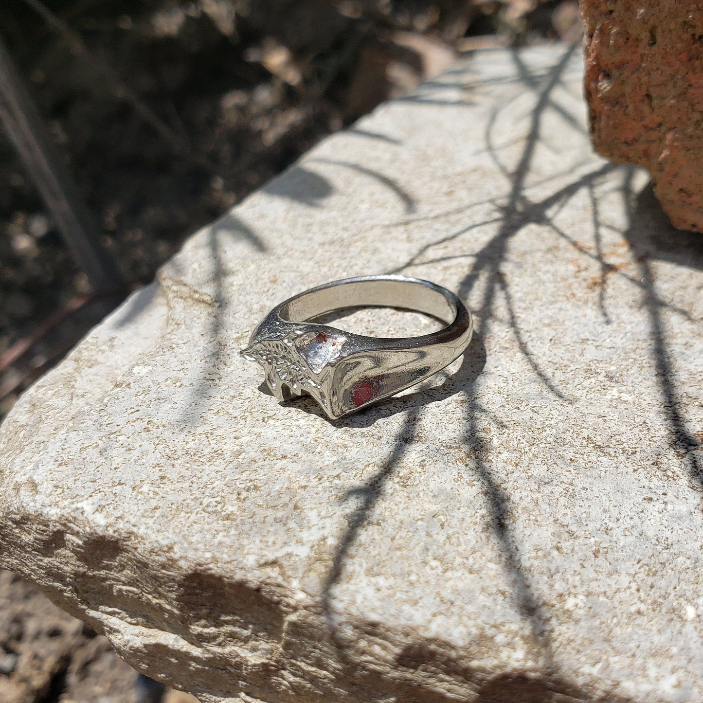 Ichthyosaur fossil wax seal signet ring