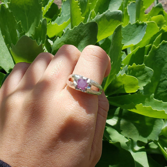 Raw Ruby Crystal Ring