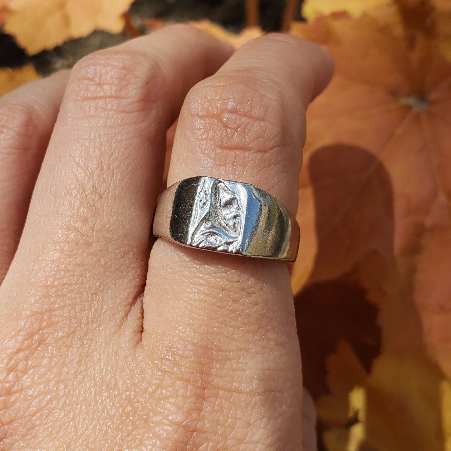 Morning glory wax seal signet ring