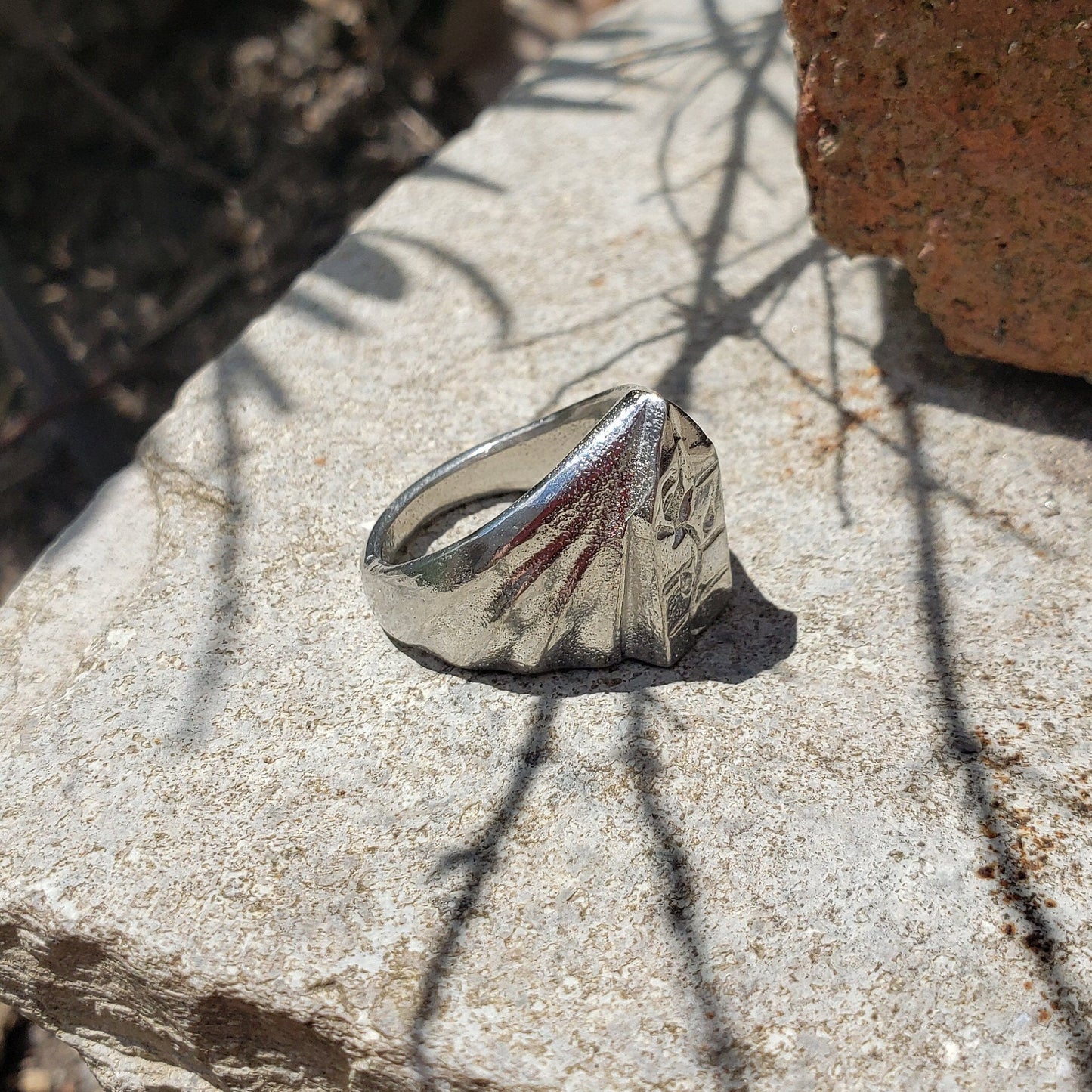 Rose blooming in the window wax seal signet ring