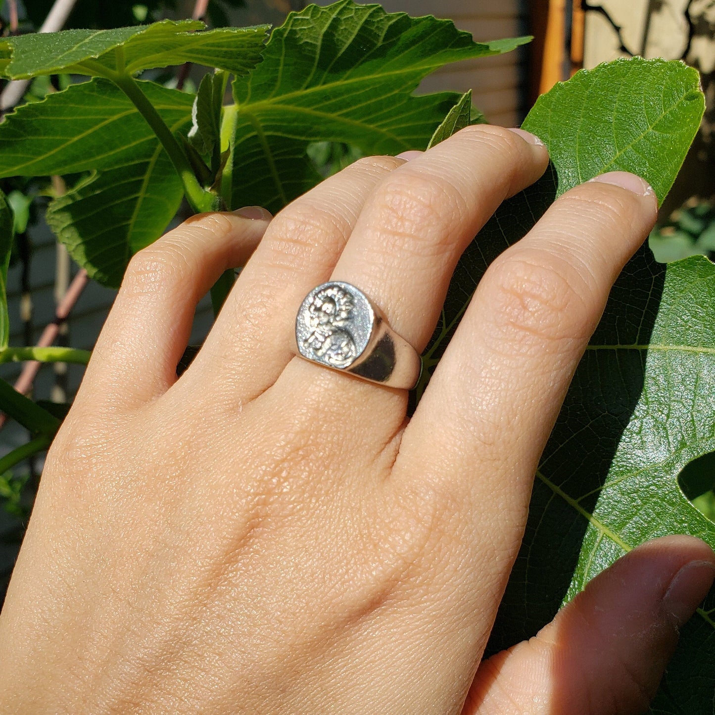 Lion wax seal signet ring