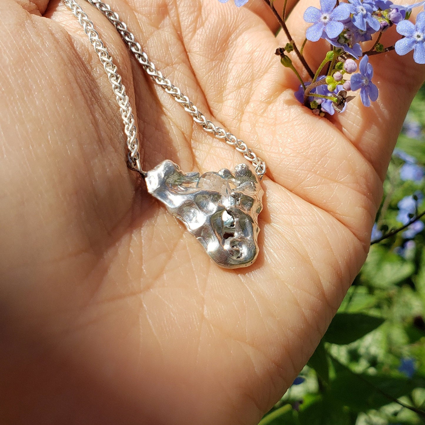 seahorse topaz pendant