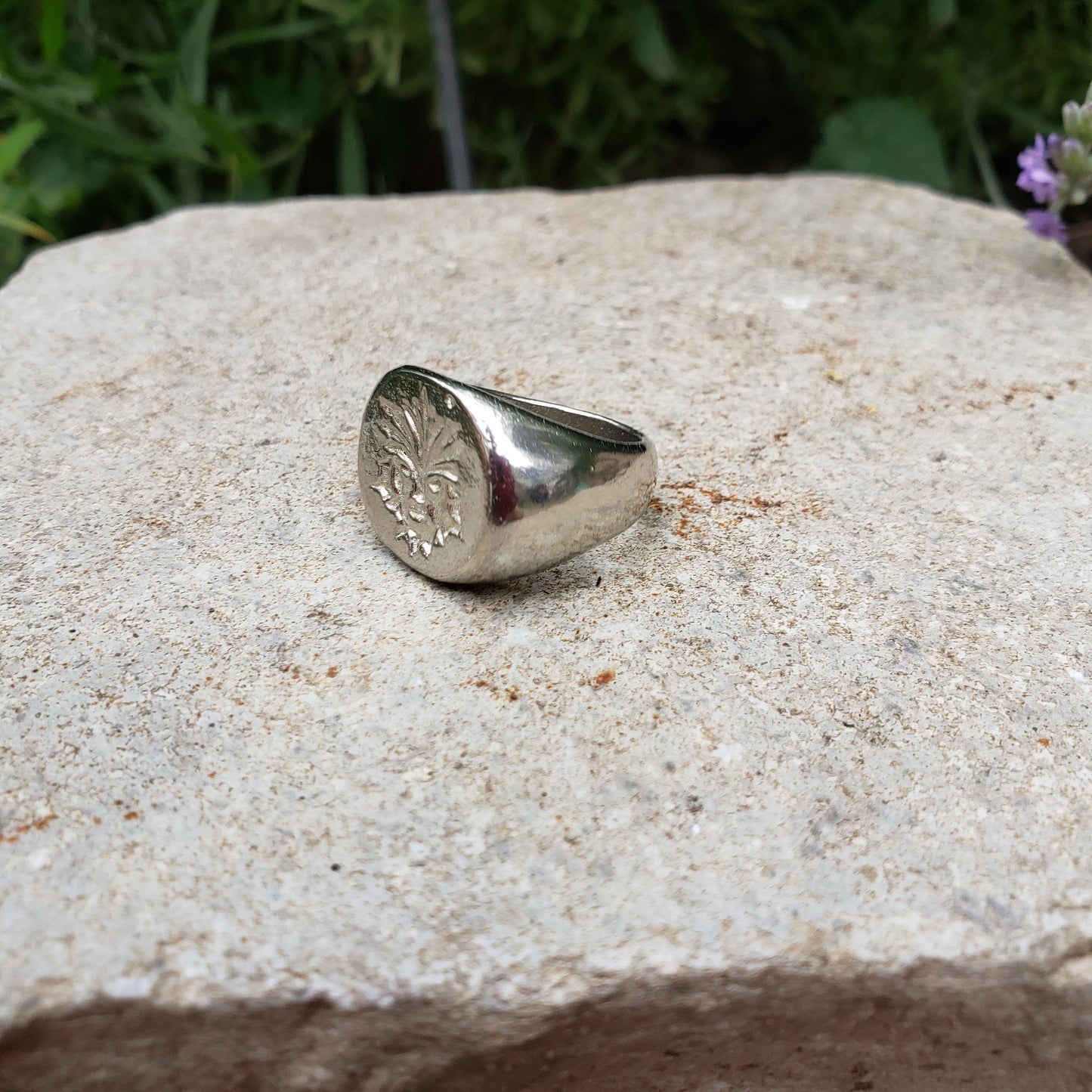 green man wax seal signet ring