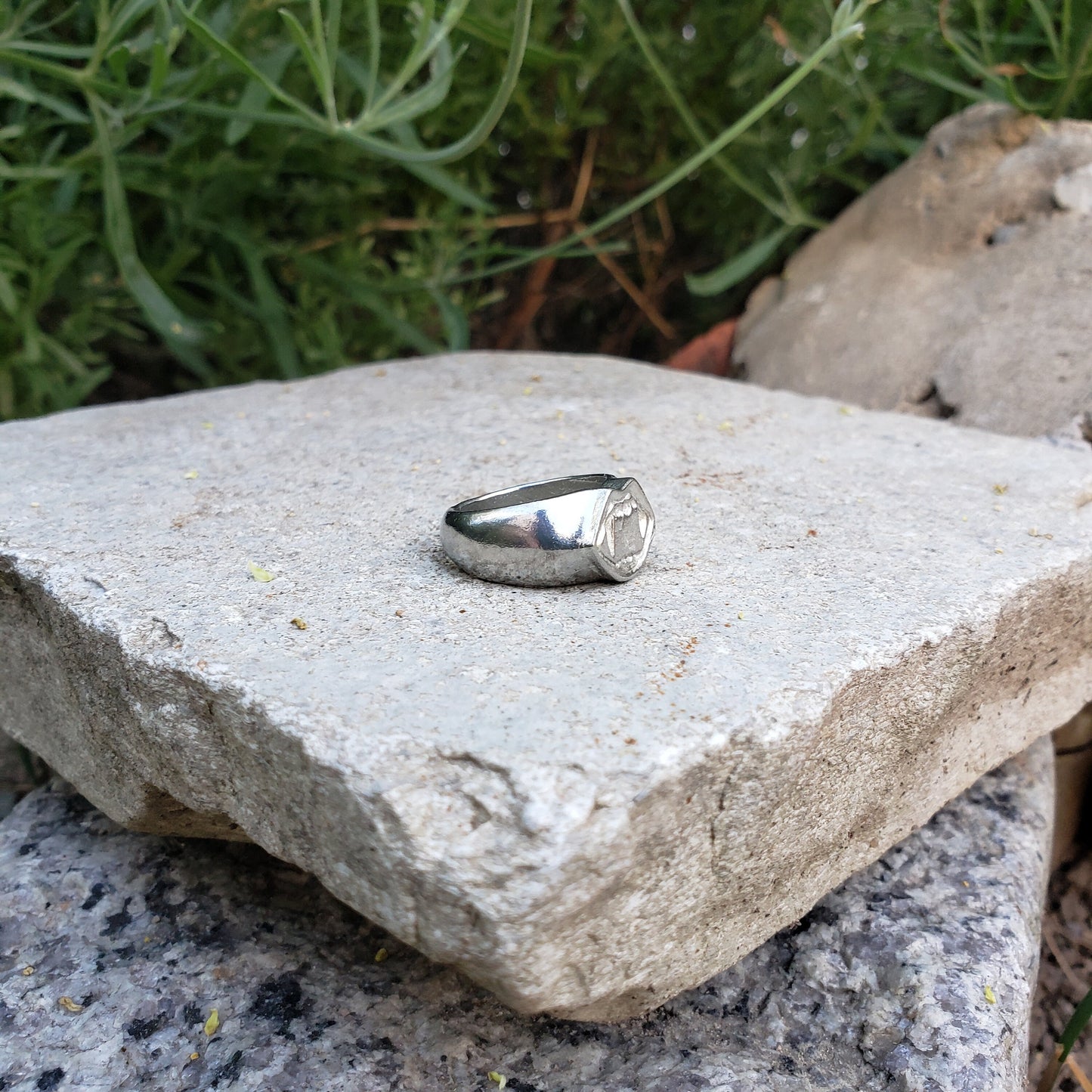 Vampire bite wax seal signet ring