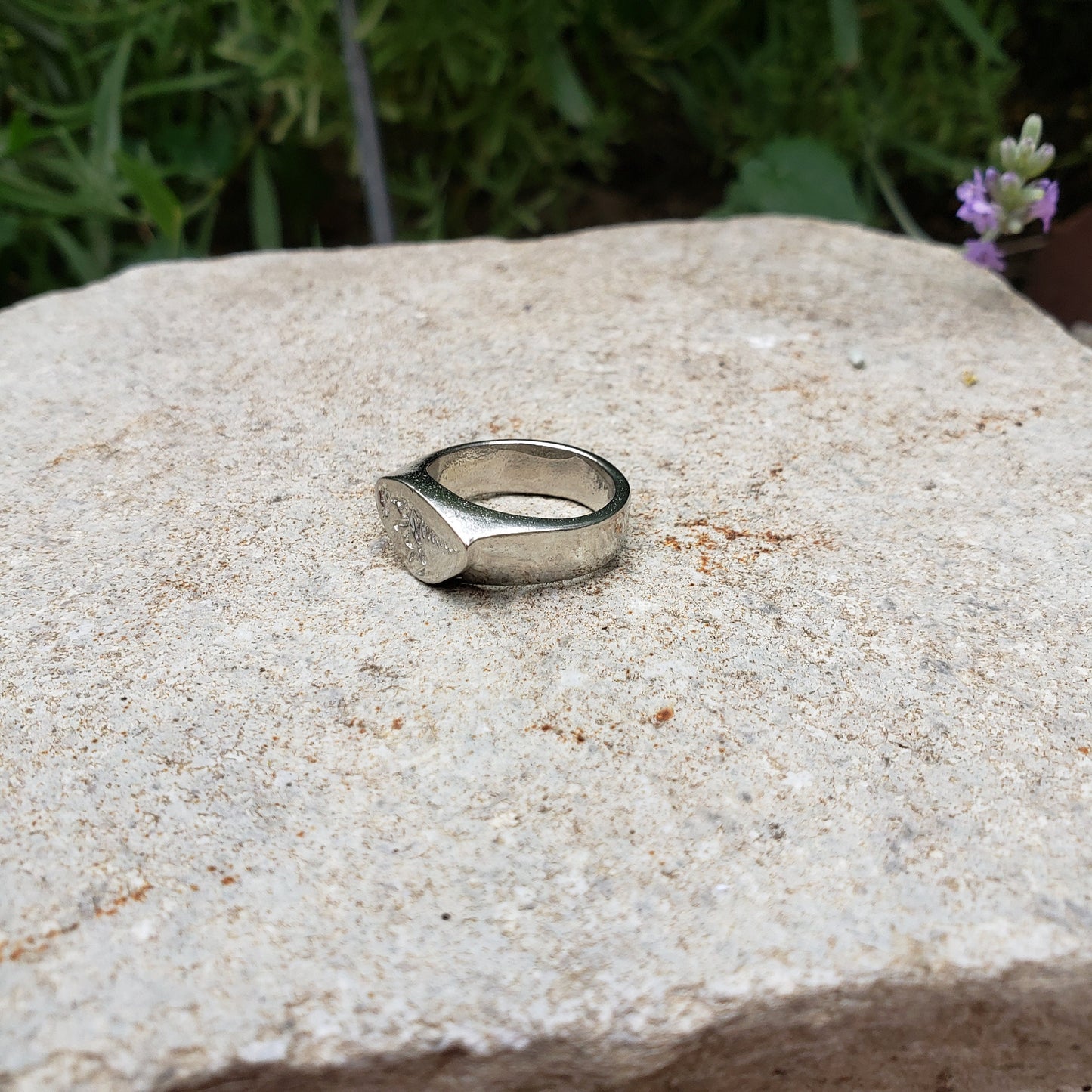 pachycephalosaurus fossil wax seal signet ring