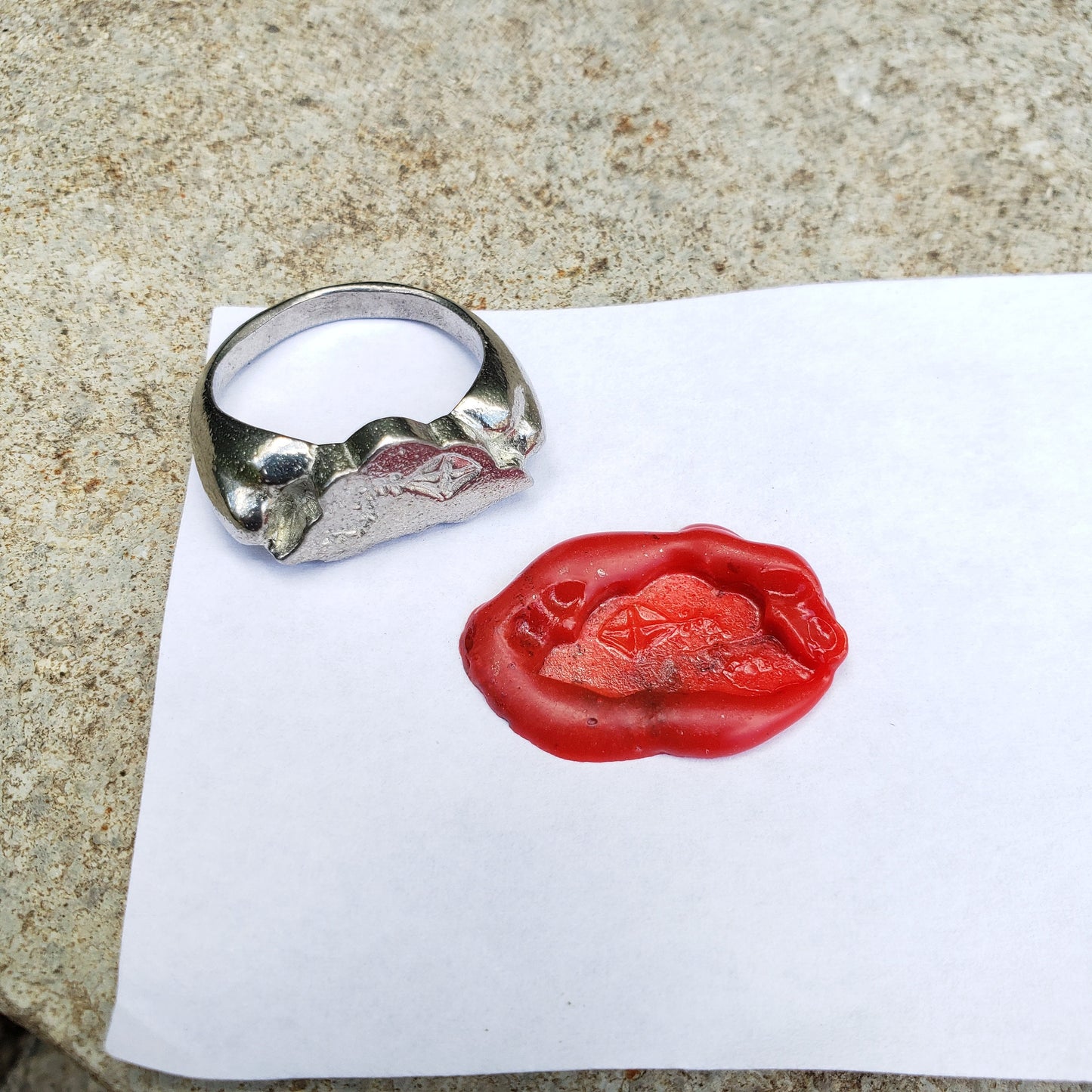 Flying kite wax seal signet ring