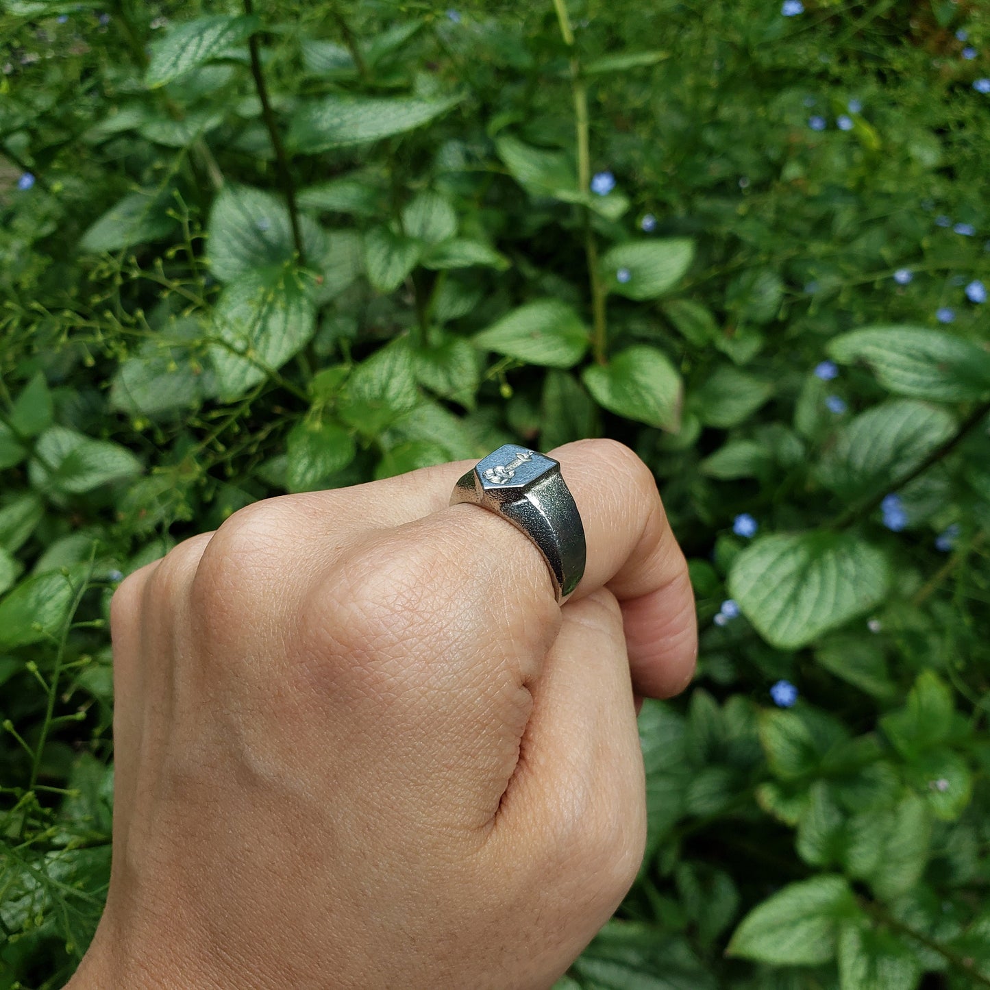 Sword in the stone wax seal signet ring