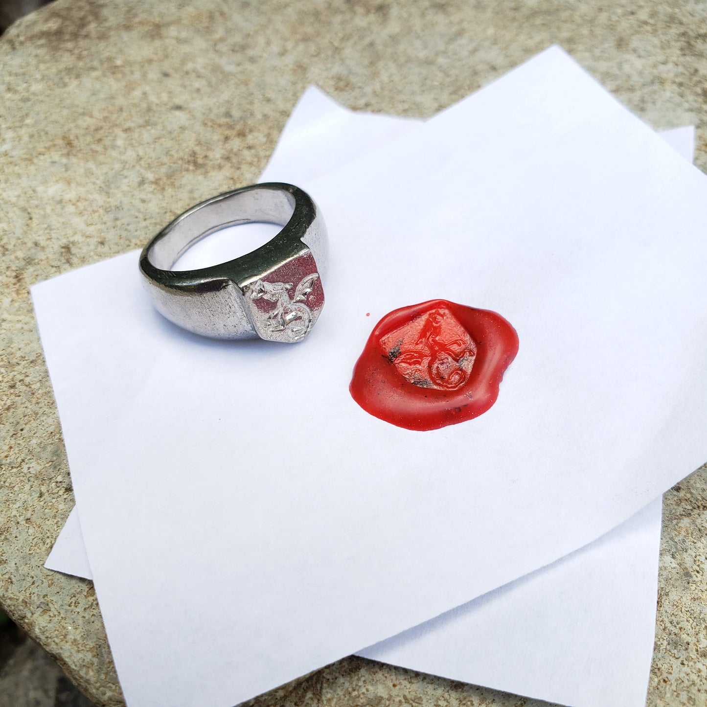 Dragon wax seal signet ring