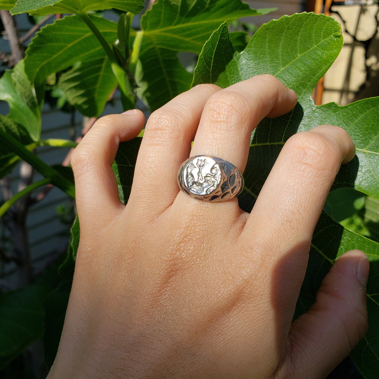 Mermaid wax seal signet ring