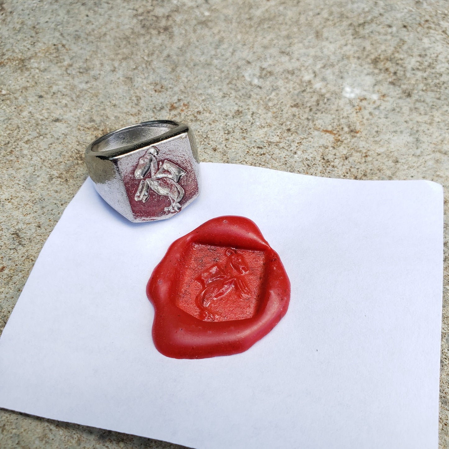 Jersey devil wax seal signet ring