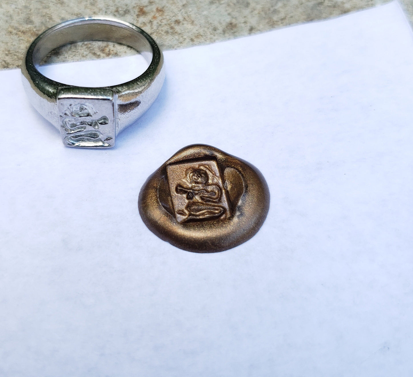 Ukulele bard wax seal signet ring