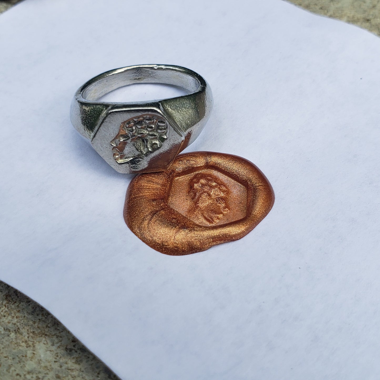 Hive mind wax seal signet ring