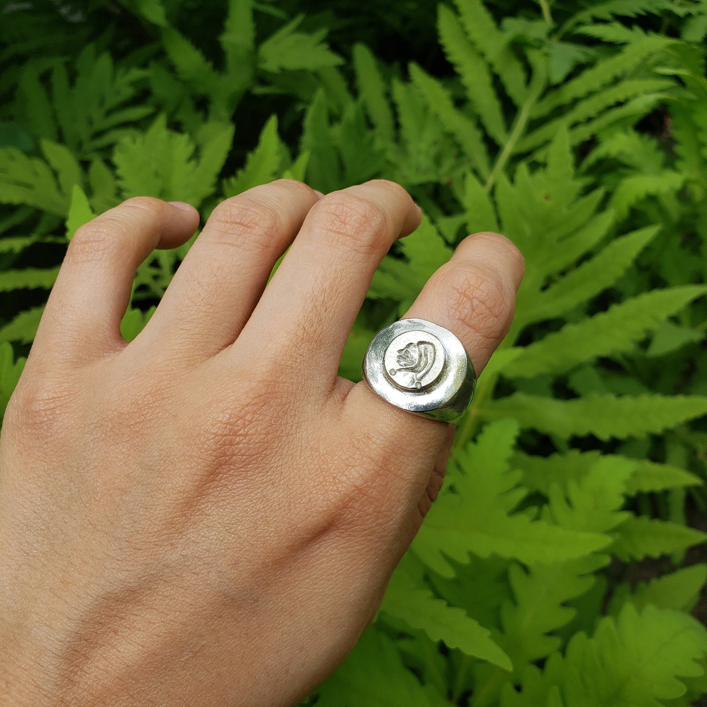 Jester profile wax seal signet ring