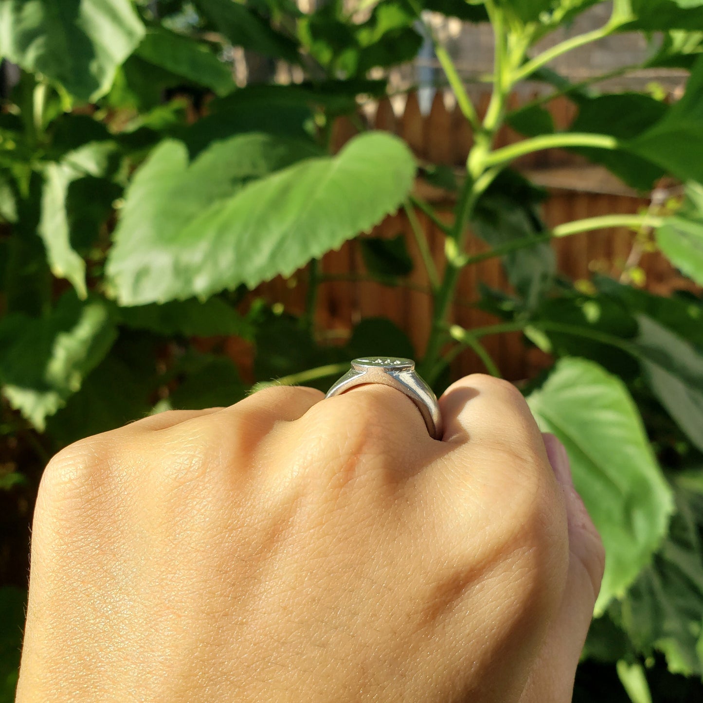 Ash leaves wax seal signet ring