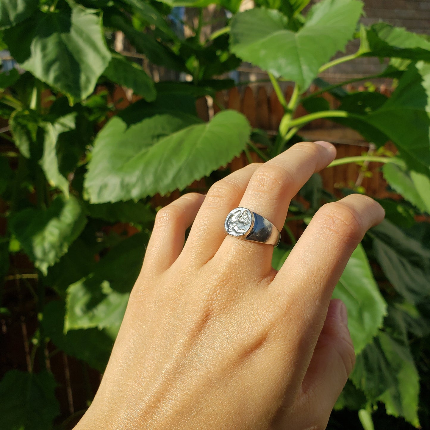 Pouncing tiger wax seal signet ring