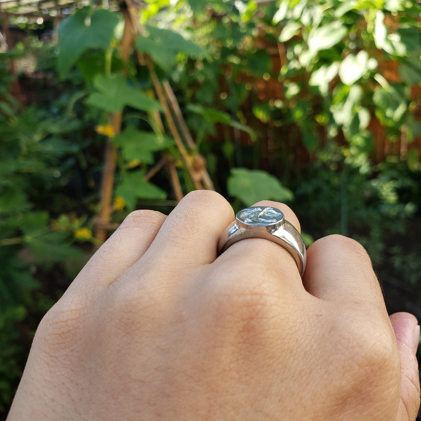 Pouncing tiger wax seal signet ring