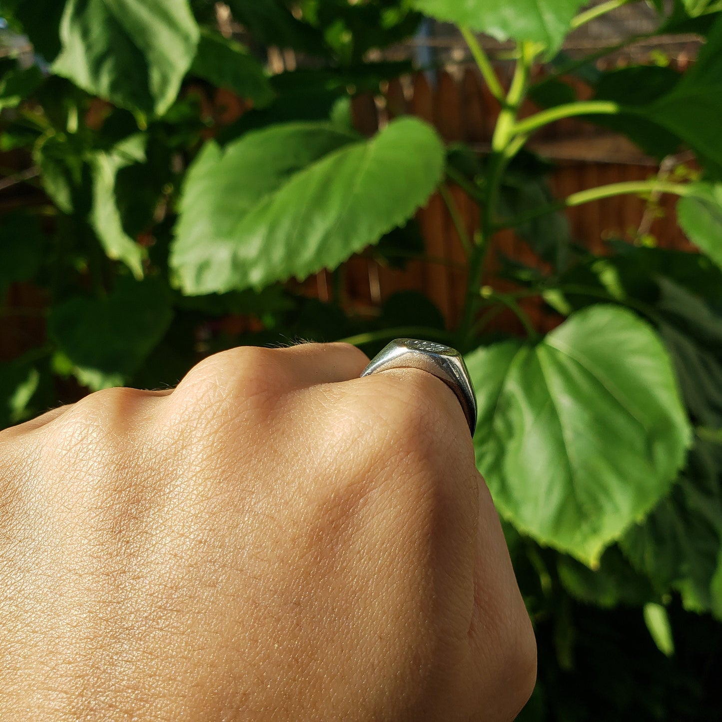 Birch leaf wax seal signet ring