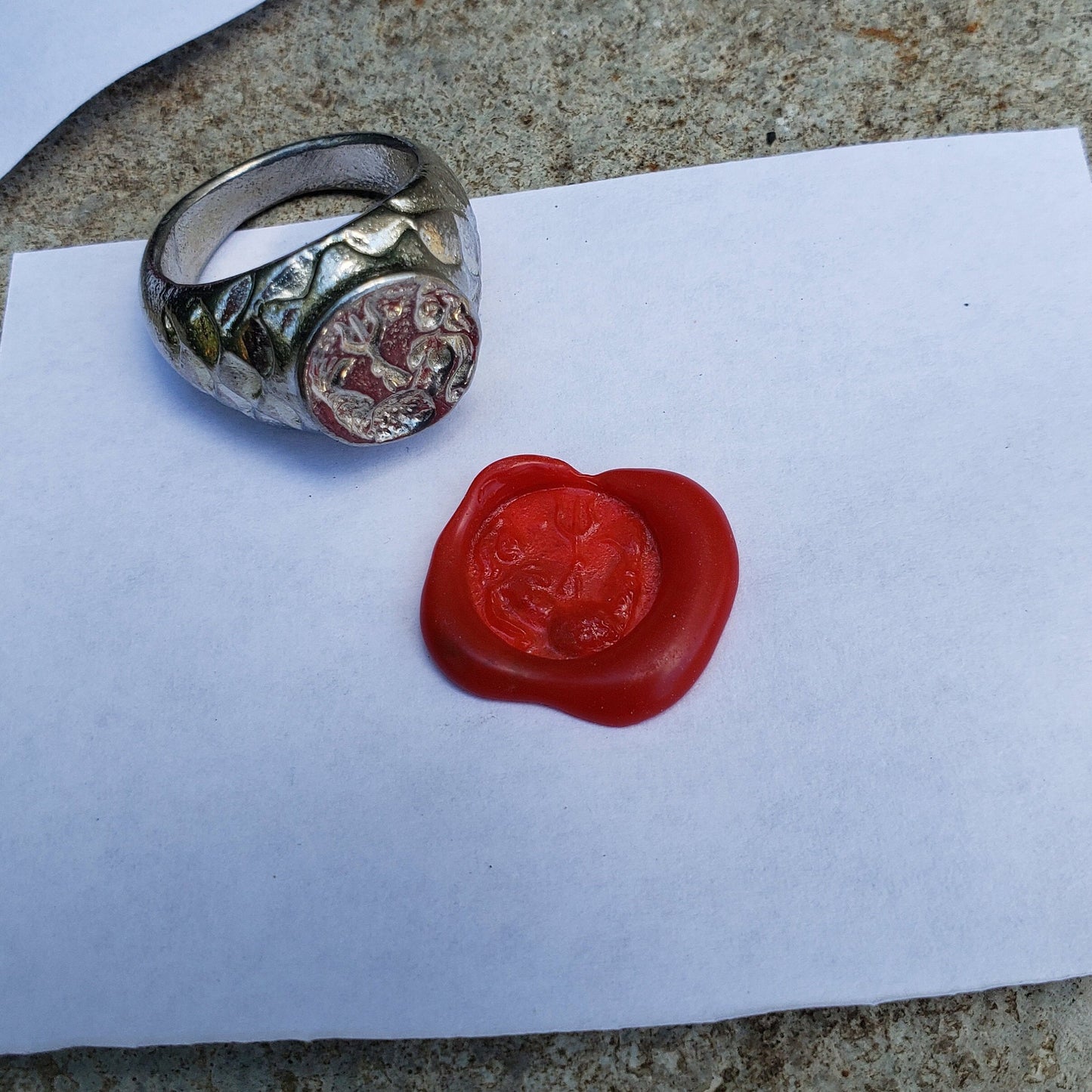 Mermaid wax seal signet ring