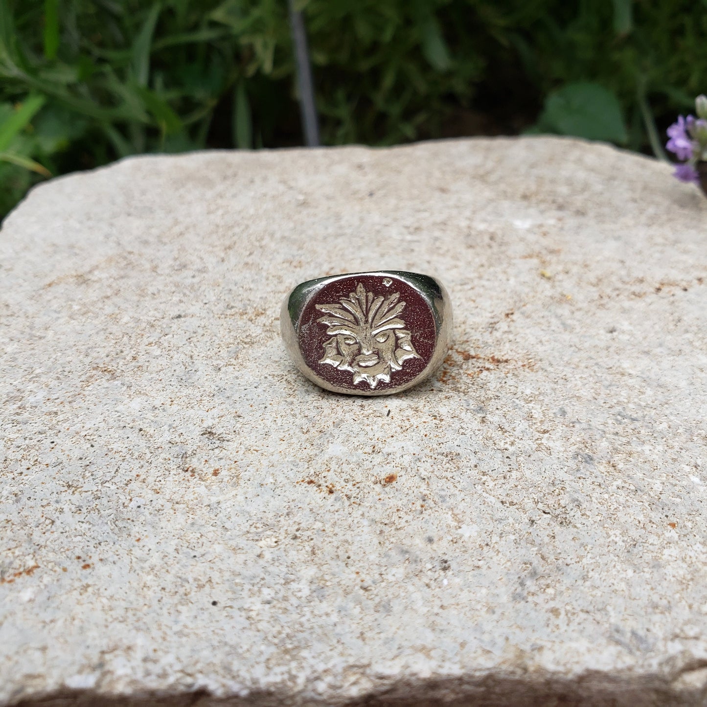 green man wax seal signet ring