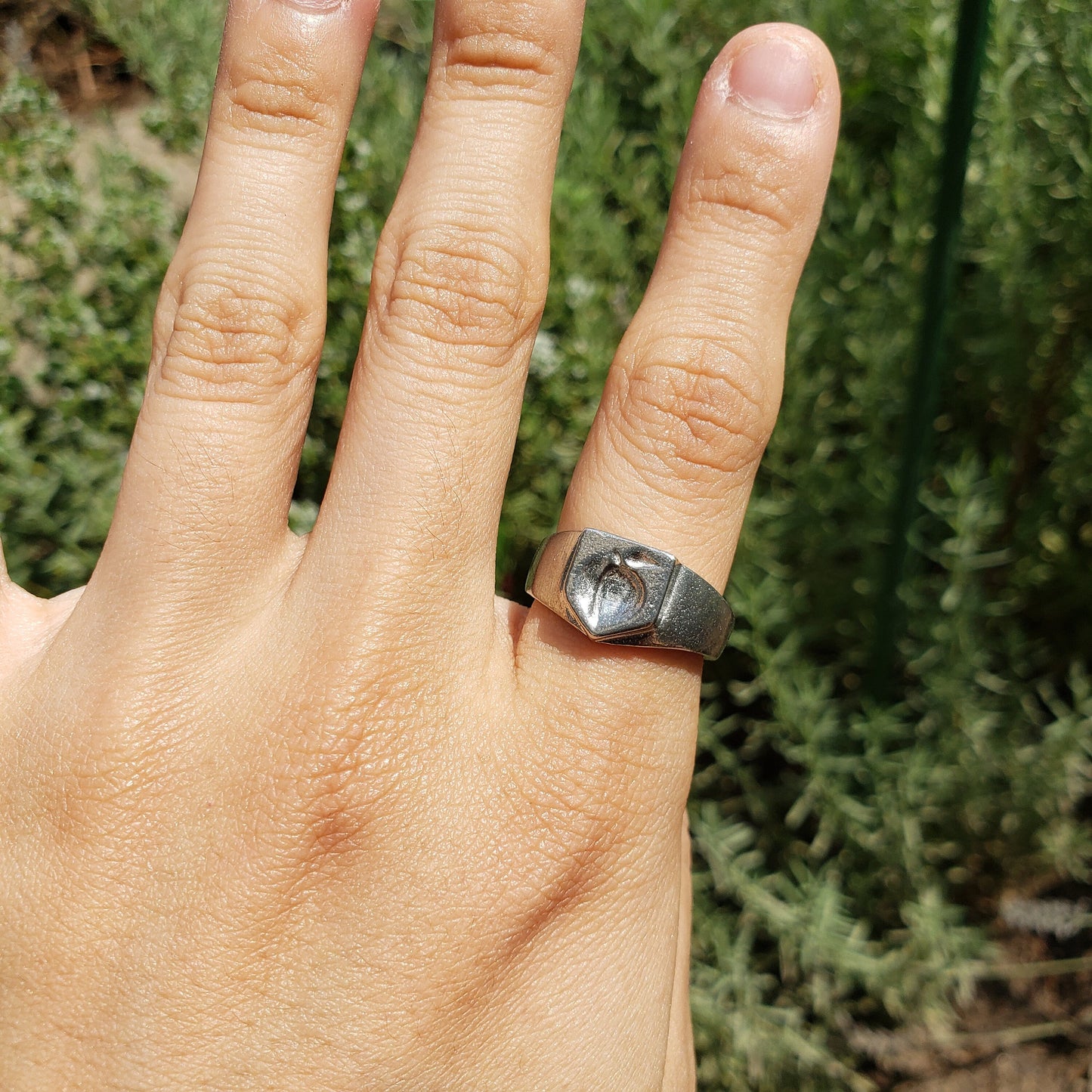 Peach wax seal signet ring