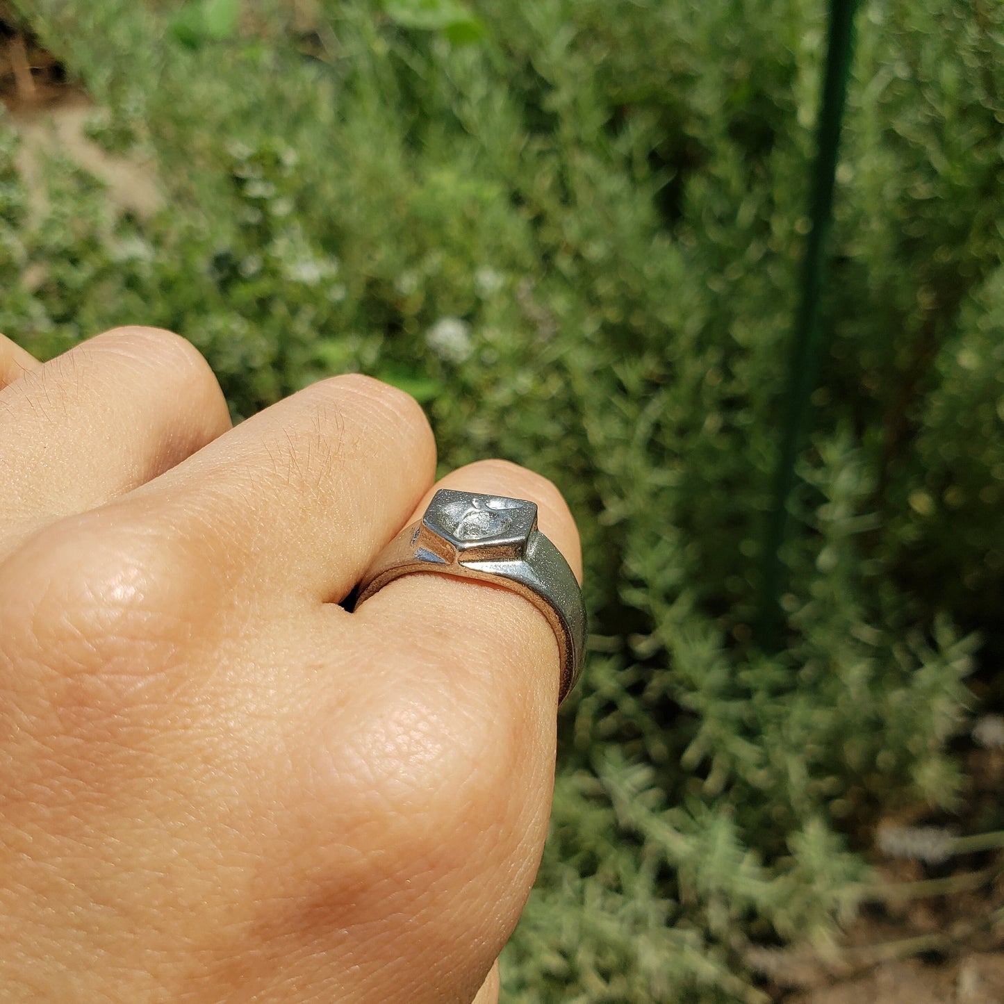 Peach wax seal signet ring