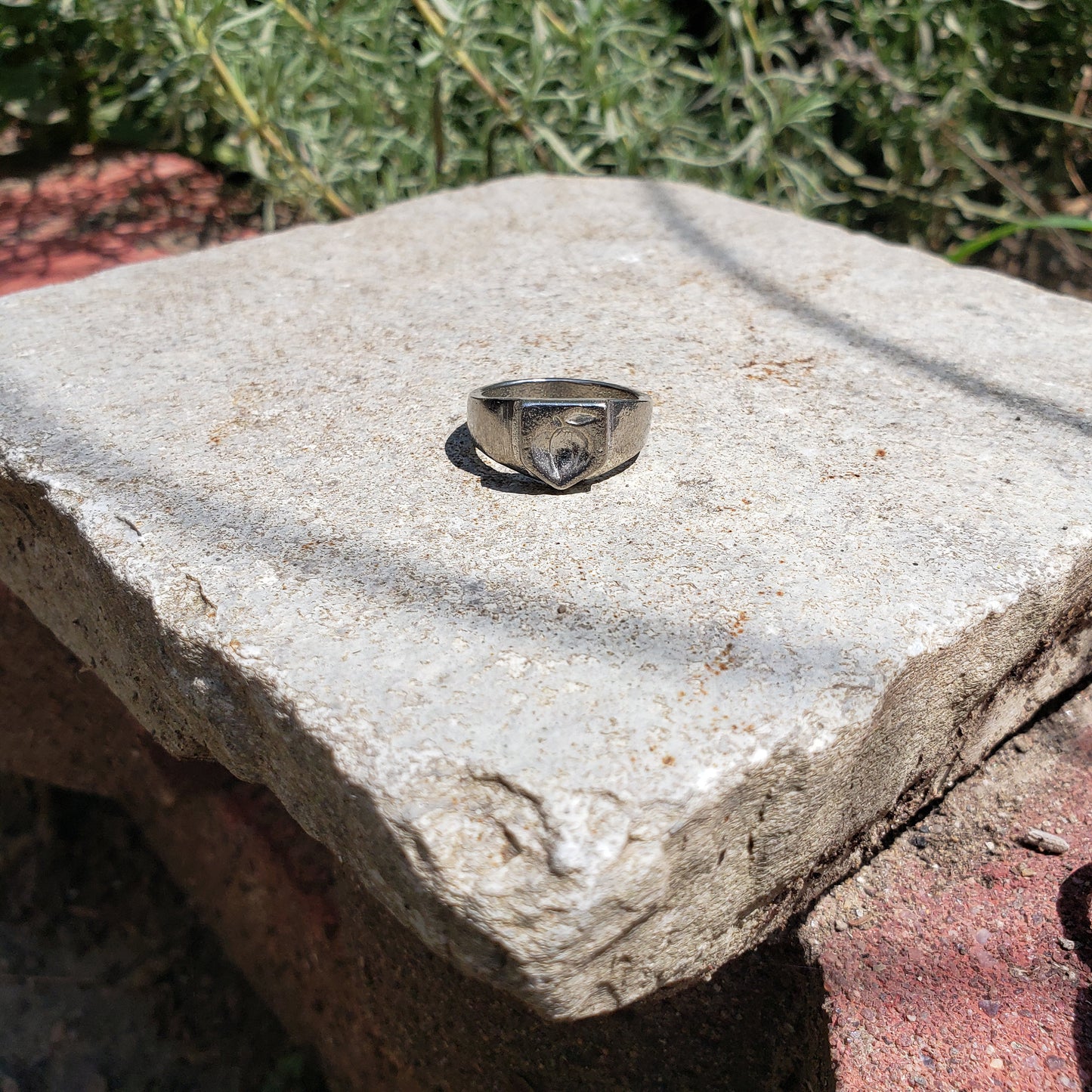 Peach wax seal signet ring