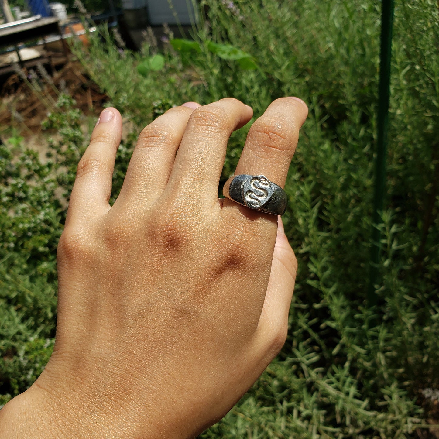 Snake wax seal signet ring