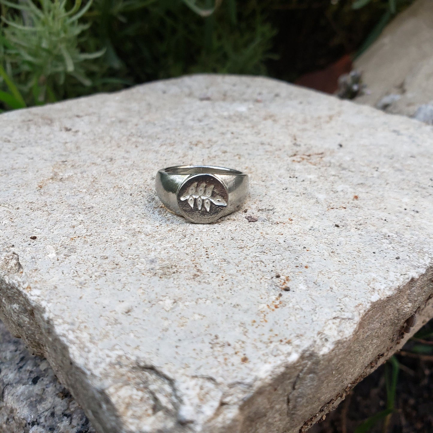 Ash leaves wax seal signet ring