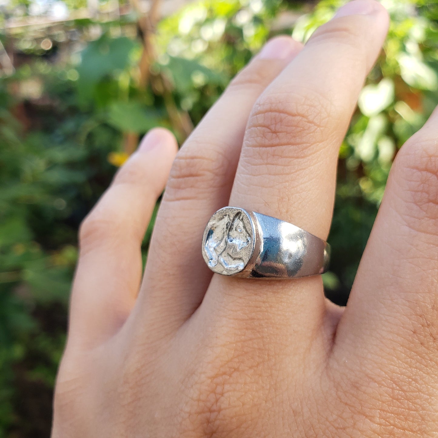 Pouncing tiger wax seal signet ring