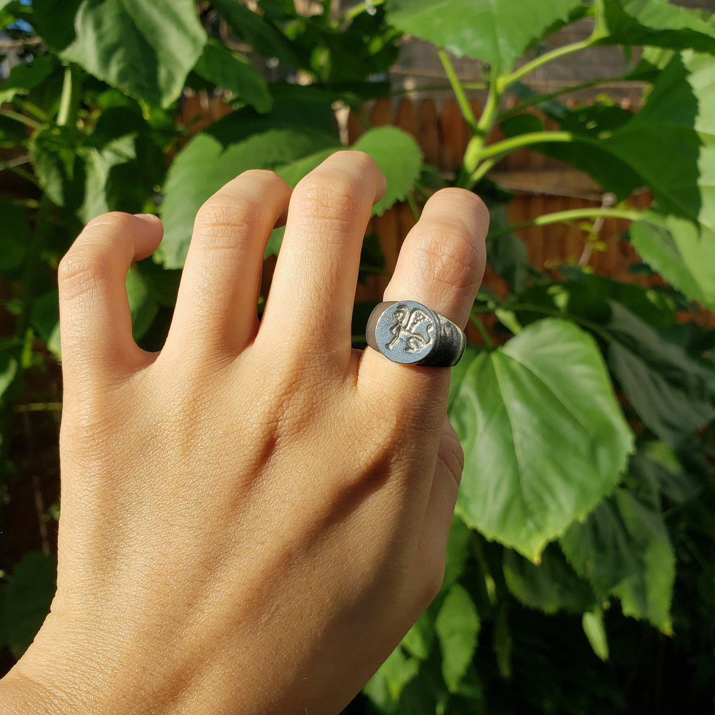 Sphinx wax seal signet ring