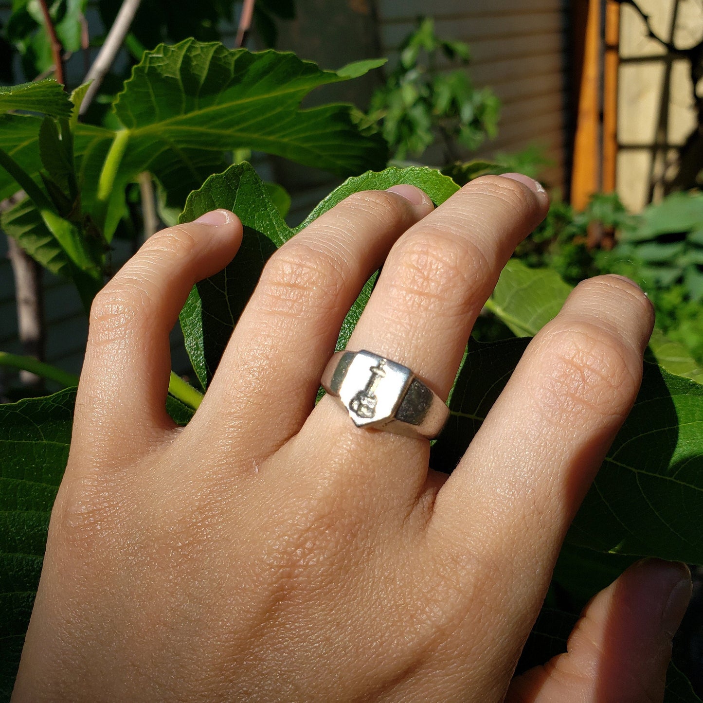 Sword in the stone wax seal signet ring