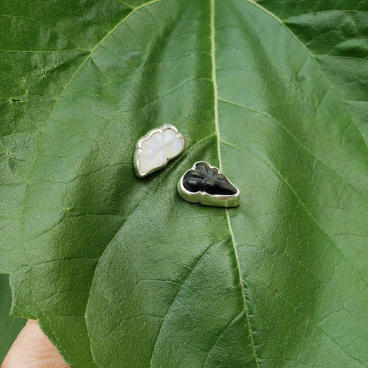 Moonstone and Obsidian Cloud earrings