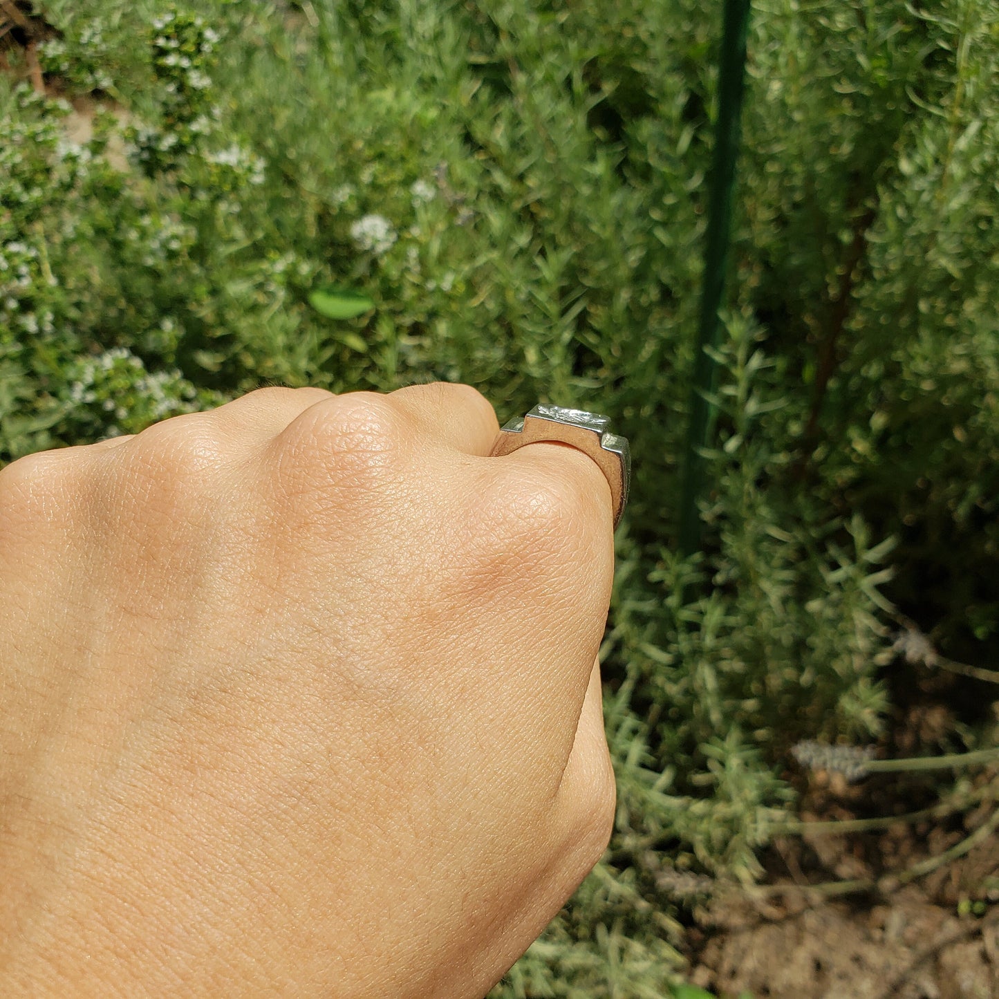 Sycamore leaf wax seal signet ring