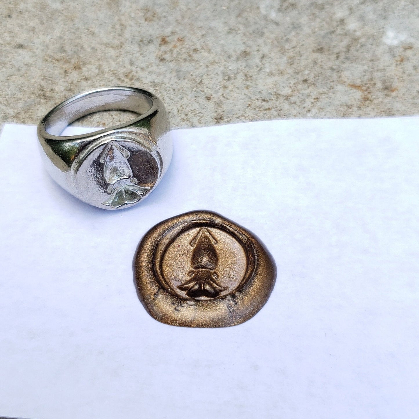 cuttlefish wax seal signet ring