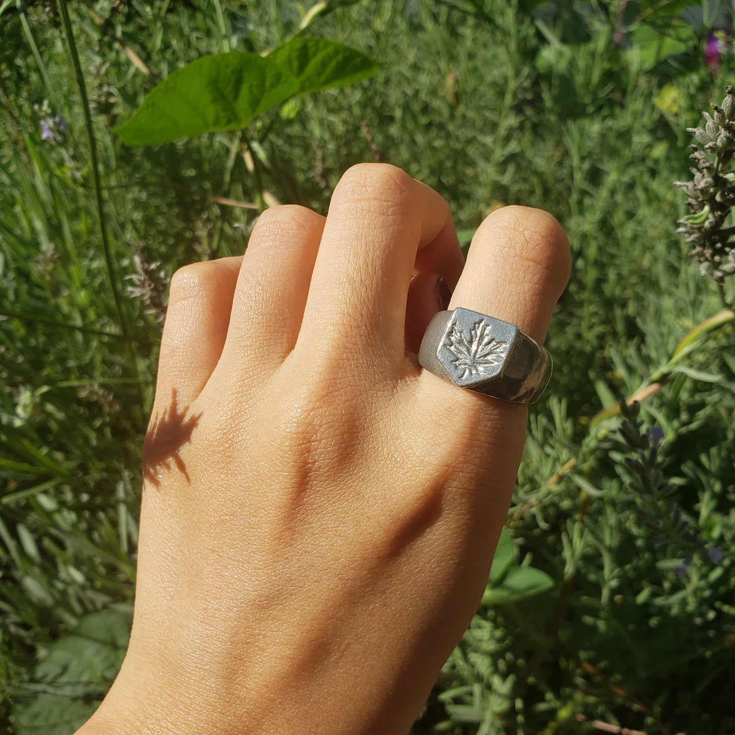 maple leaf wax seal signet ring