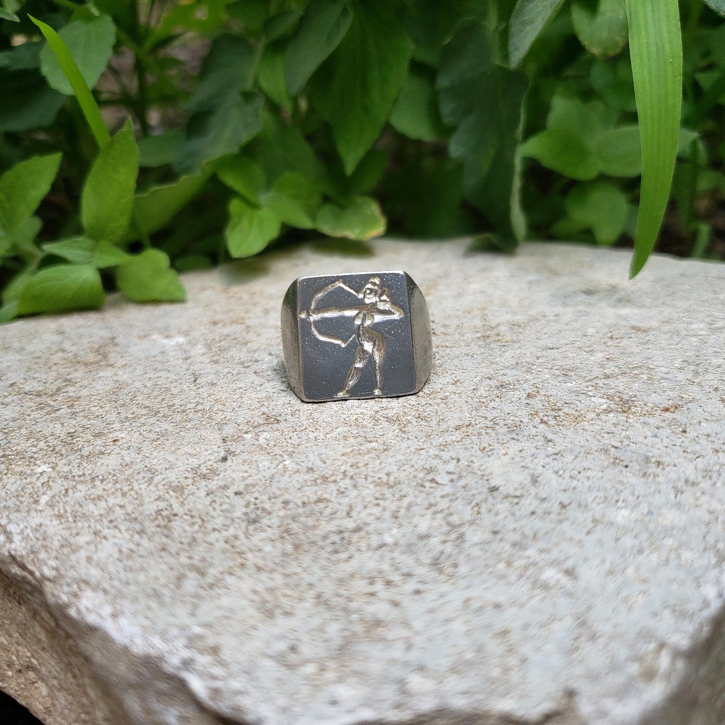 Sagittarius archer wax seal signet ring