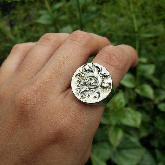 tentacle monster wax seal signet ring