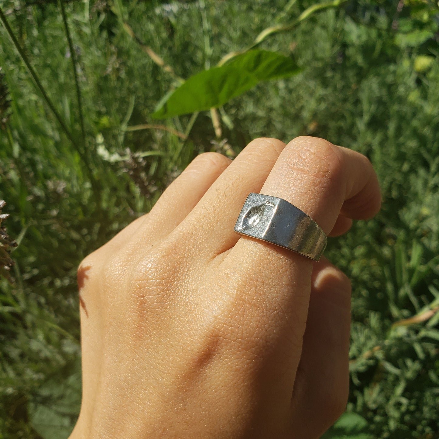 Lemon wax seal signet ring