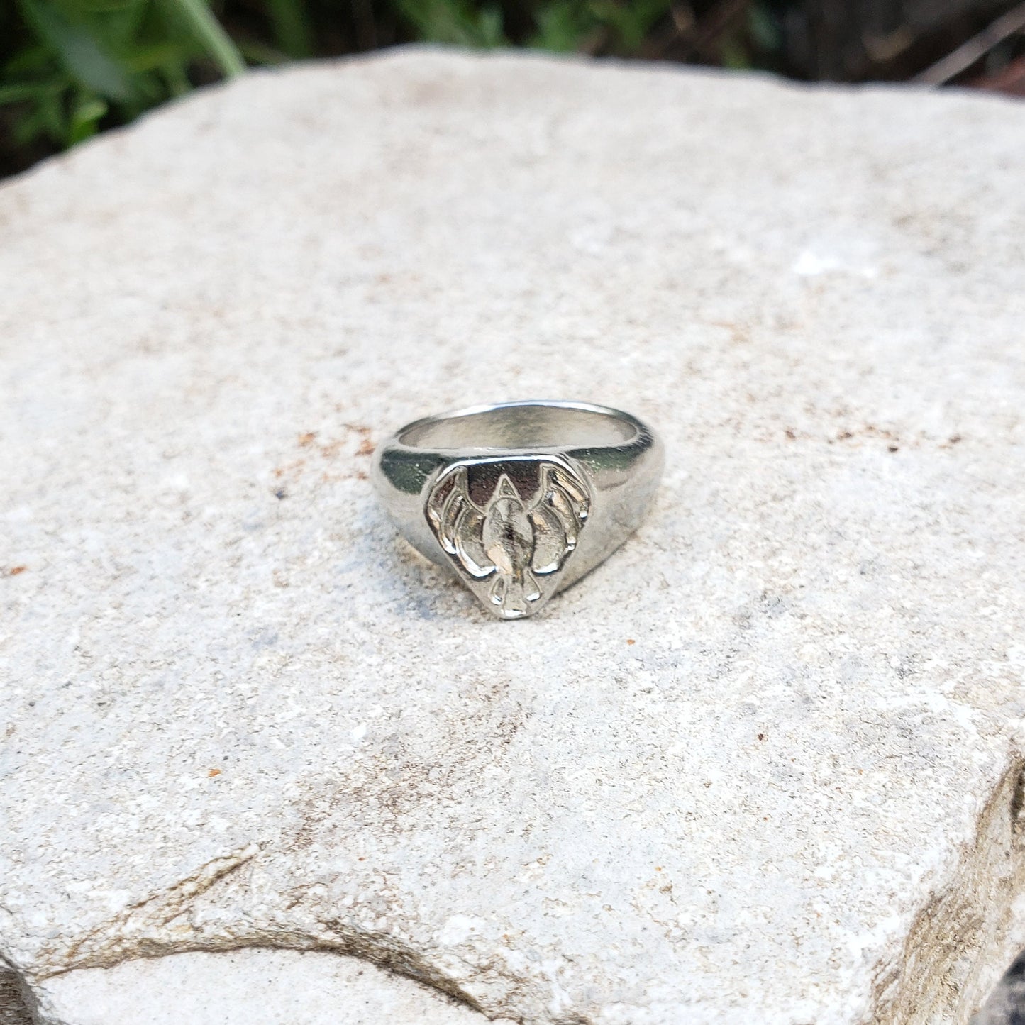 Rising phoenix wax seal signet ring