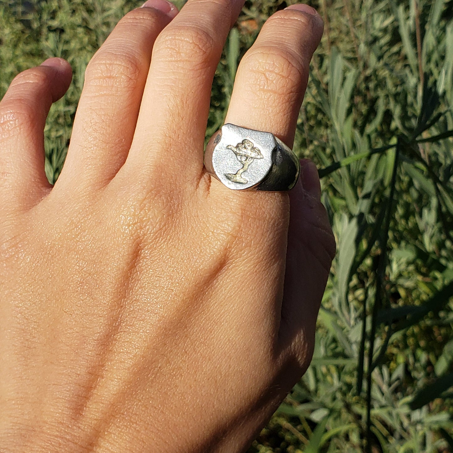 Acacia tree wax seal signet ring