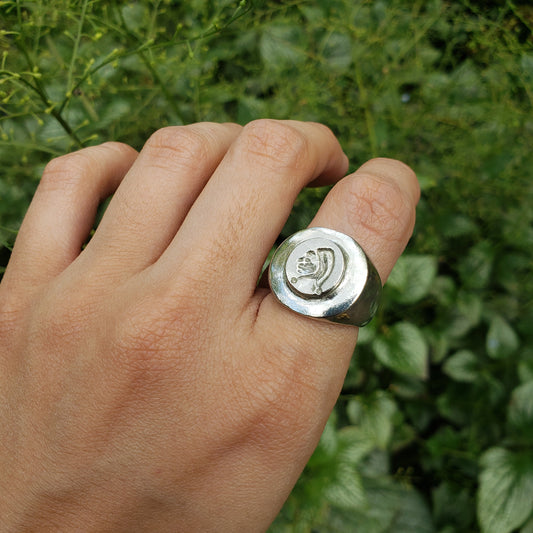 Jester profile wax seal signet ring