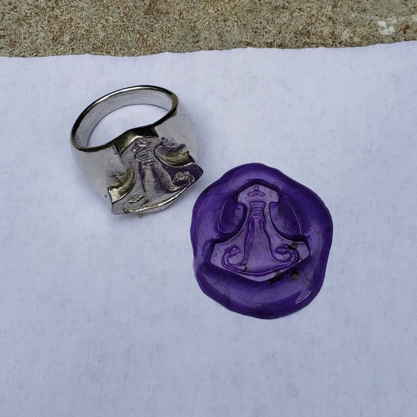 Wombjolnir womb wax seal signet ring