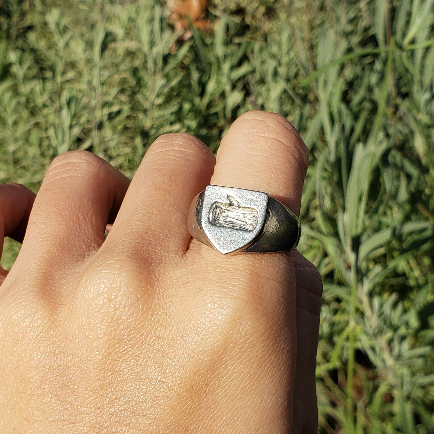 Log wax seal signet ring