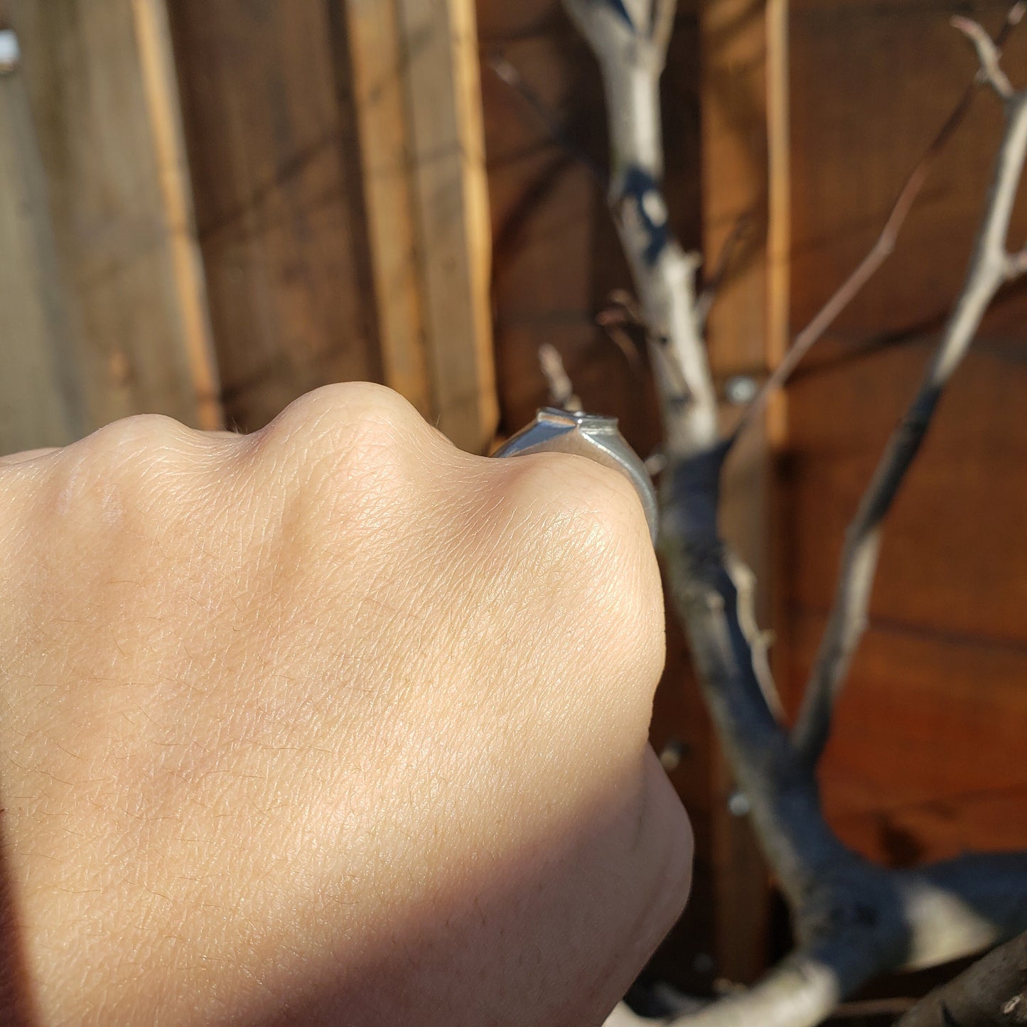 peace sign wax seal signet ring