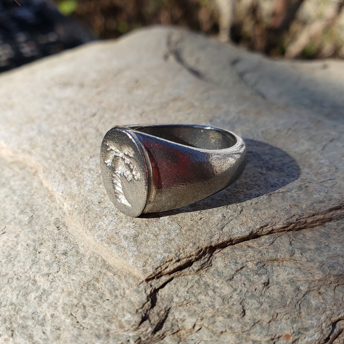 Palm tree wax seal signet ring