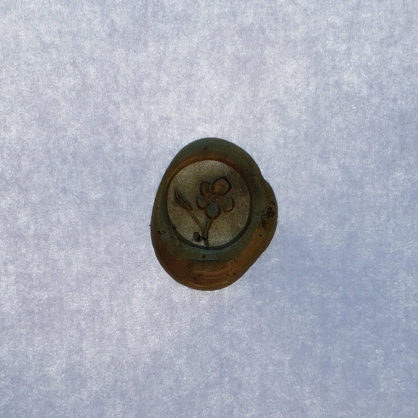 5 petal geranium wax seal signet ring