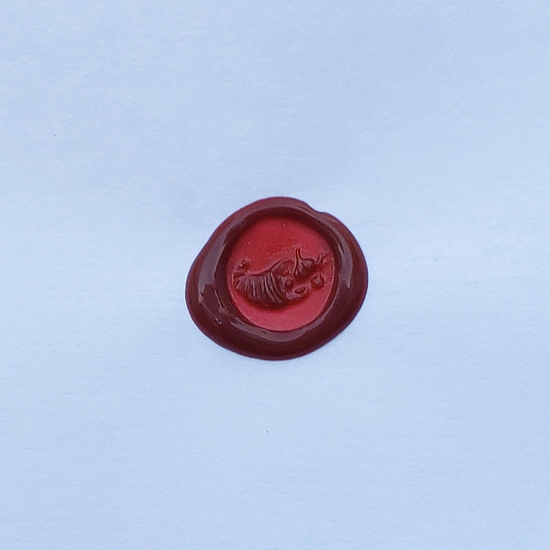 Cornucopia wax seal signet ring